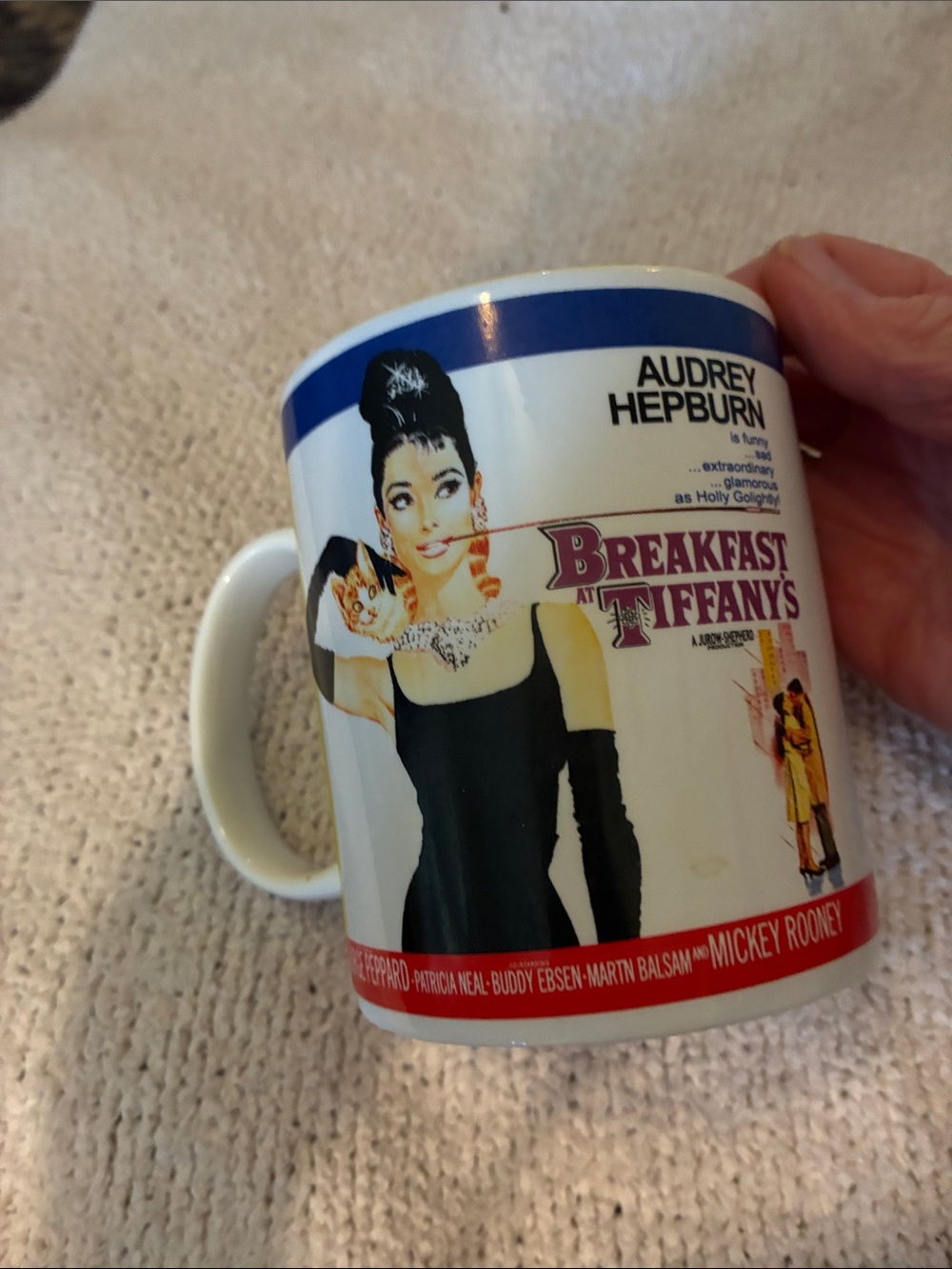 Breakfast at Tiffany's Audrey Hepburn White Ceramic Mug